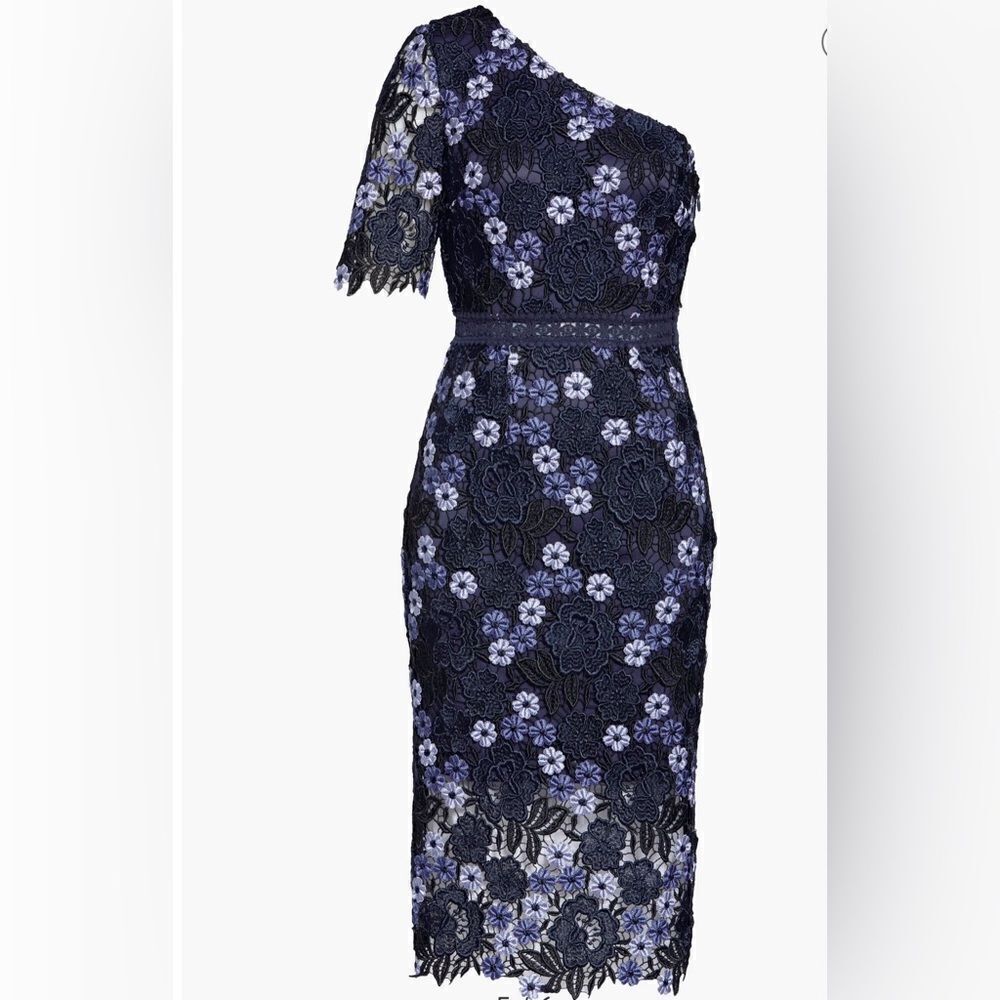Lenka One-Shoulder Crochet Lace Cocktail Dress